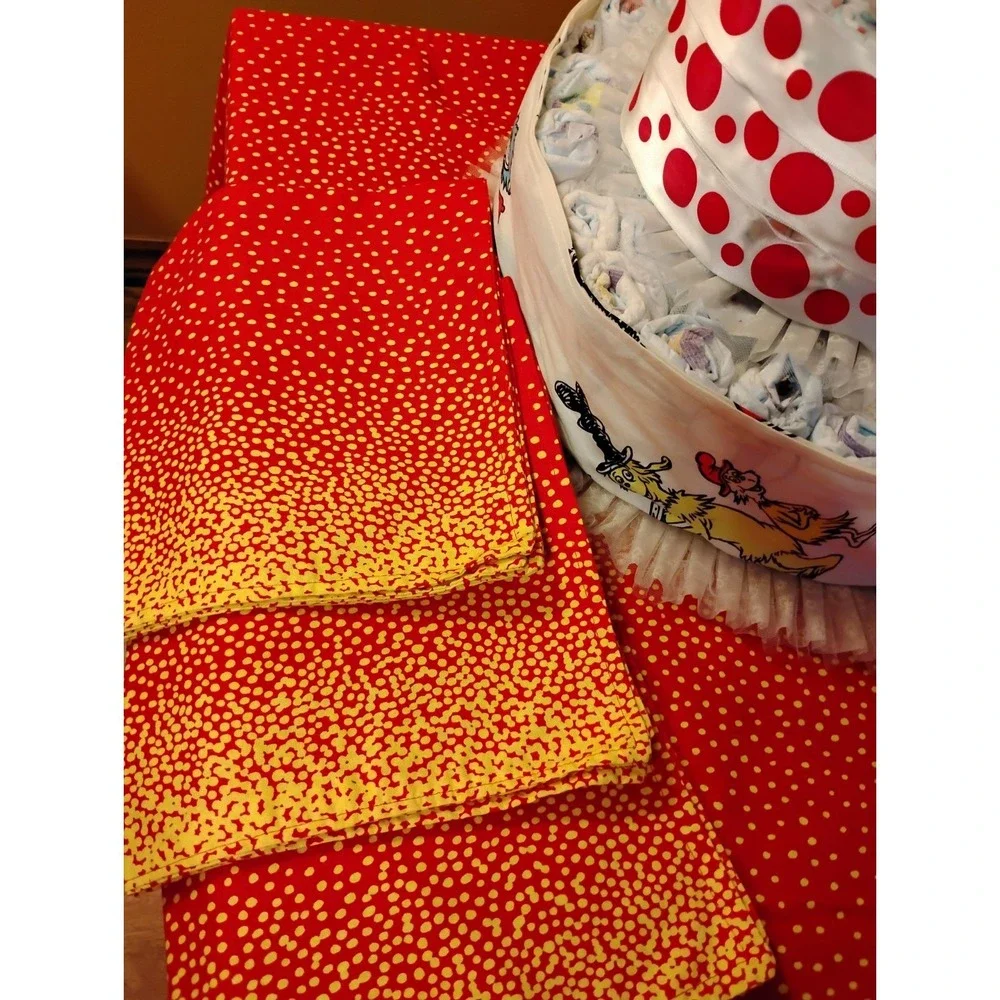 Cat in The Hat Thing 1 2 Dr Seuss Diaper Cake 3 Tier Cloth 5x Baby Shower Table